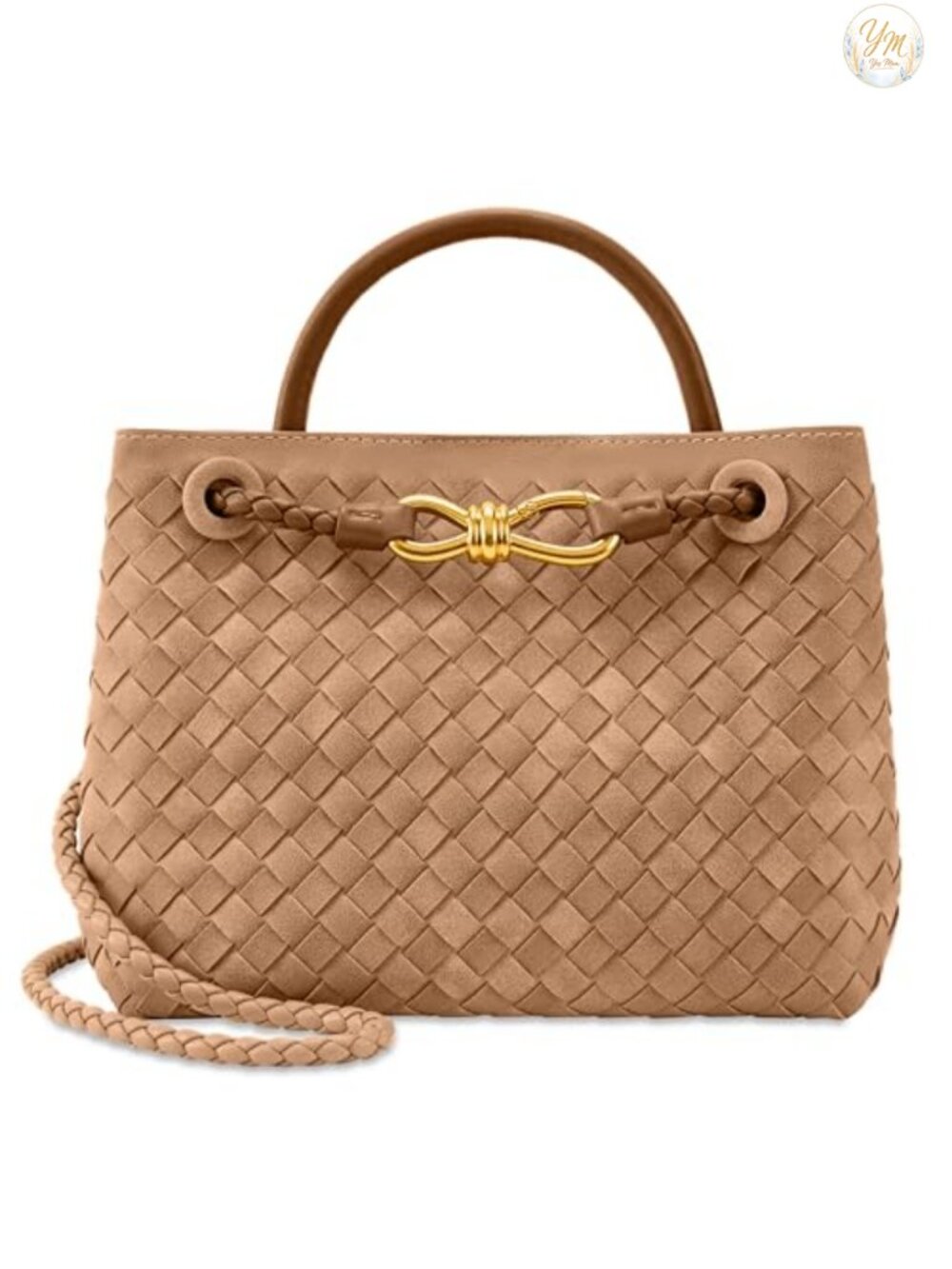 Woven Tote Handbag PU Leather Shoulder Bag Top Handle Purses Crossbody